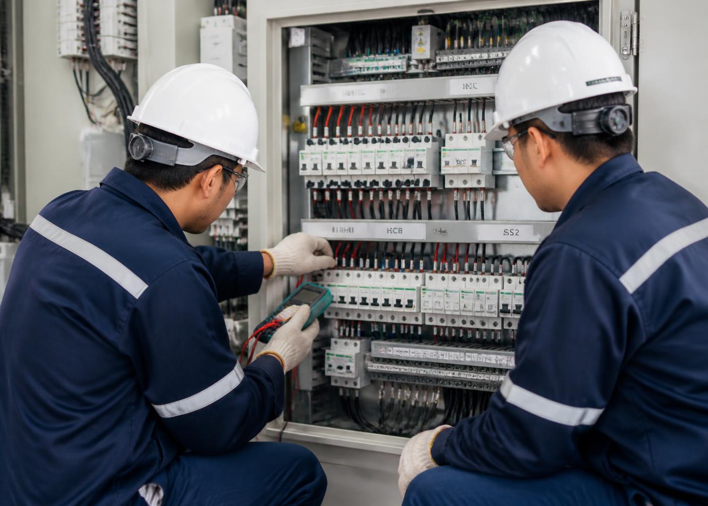 Equipe própria da EM instalando sistema de energia solar